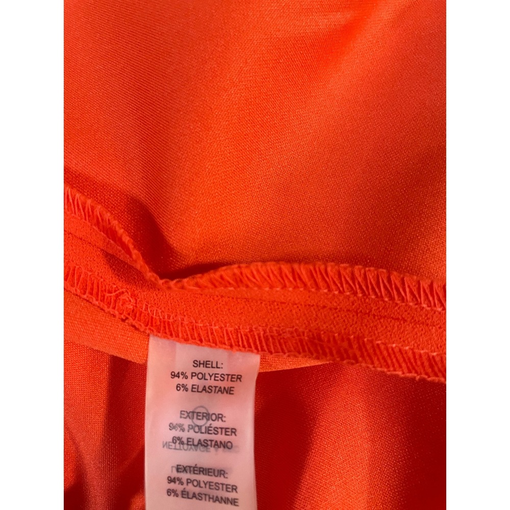 Tommy Hilfiger Midi Dress Womens 10 Orange New Sleeveless Belted A-Line Crepe - Picture 6 of 6